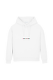 Sweat à capuche oversize multicolore signature femme Blanc vue de face