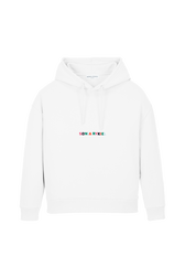 Women Signature Multicolor Oversized Hoodie White front view