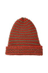 Bonnet lurex femme Rouge/or vue de face
