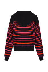Striped woolen hoodie Striped multico back view