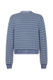 Cardigan marinière en coton mélangée Raye blanc / bleu vue de dos