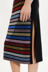 Jersey maxi dress Multico crea striped details view 1