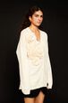 Women Flowers Cardigan Ecru details view 2