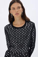 Studded dress in asymmetrical jersey Black details view 2