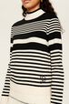 Women Iconic Bicolor Striped Sweater Black/white details view 2