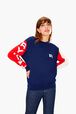 SR Woolen Cashemer Tricolor Sweater Navy details view 1