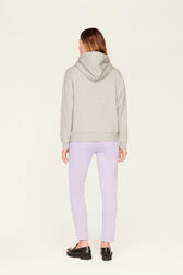 Sweat à capuche multicolore signature femme Gris vue portée de dos