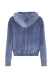 Long-sleeved velvet hoodie Blue grey back view