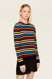 Women Iconic Multicolor Striped Sweater Multico iconic striped details view 1