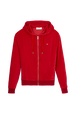 Women Velvet Hoodie Red front view