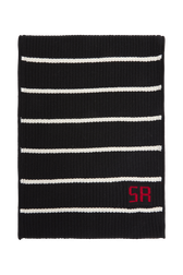 Echarpe longue maille bicolore Raye noir/blanc vue de face