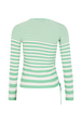 Pull rayé col asymétrique à manches longues Rayures anis/blanc vue de dos