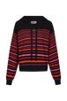 Striped woolen hoodie Striped multico front view