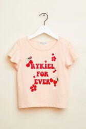 "Rykiel Forever" Print Girl T-shirt Pink front view