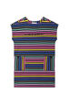 Robe manches courtes fille rayée Multico vue de face