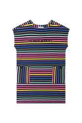 Striped Girl Short Sleeves Dress Multico front view