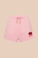 Women Mouth Print Shorts Pink front view