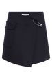 Reversable wrap skirt Navy front view