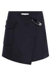 Reversable wrap skirt Navy front view