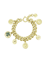 Golden Medals Talismans bracelet Gold front view