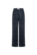 Placket trousers in tartan check Check navy green front view