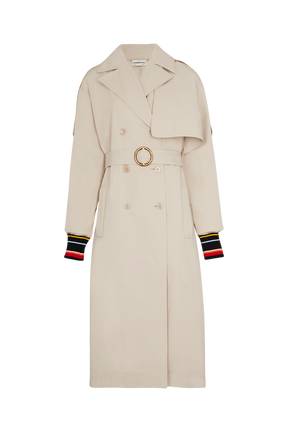 Trench structuré gabardine femme Beige vue de face