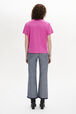 Short-Sleeved Crew Neck T-Shirt Pink back worn view