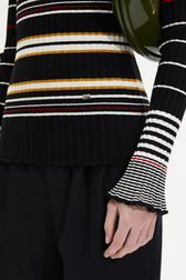 Long-Sleeved Crew-Neck Jumper Black/ecru details view 2