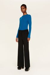 Women Two-Tone Pants Black details view 2