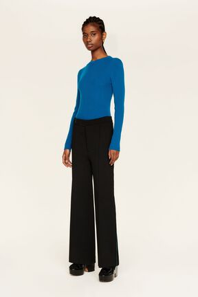 Women Two-Tone Pants Black details view 2