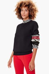 Women Cotton Sweat Black front worn view