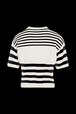 Women Striped Short Sleeve Sweater Black/white back view