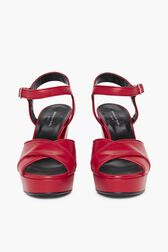 Sandals Mme Rykiel en cuir Rouge vue portée de face