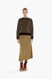 Women Velvet Sweatshirt Striped black/khaki details view 1