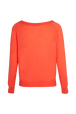 Pull laine mérinos fleur en relief femme Corail vue de dos
