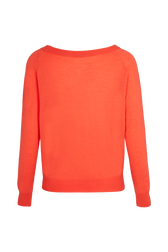 Women Flower 3D Merino Wool Jumper Coral back view