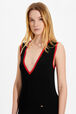 Women Colourful Details Viscose Dress Black details view 2