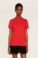 T-shirt jersey de coton femme Rouge vue portée de face