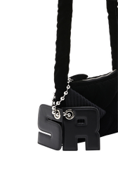 Camera Demi-Pull  mini velvet bag Black details view 1