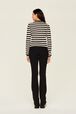 Sweater Big Poor Boy rayé femme Raye noir/blanc vue portée de dos