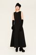 Robe longue bicolore femme Noir vue de détail 1