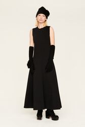 Robe longue bicolore femme Noir vue de détail 1