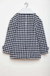 Caban avec col fille motif pied de poule Noir vue de dos