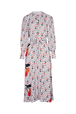 Robe longue twill motif cerise femme Baby blue vue de face