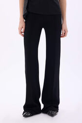 Black viscose trousers Black details view 1