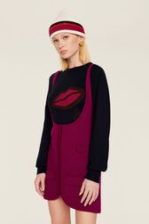 Robe courte sans manches maille milano femme Fuchsia vue de détail 3