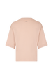 Short-sleeve sweater with rhinestone neckline Peach back view