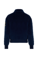 Velvet Quilted Bomber Jacket Blue duck back view