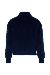 Bomber matelassé en velours Bleu canard vue de dos