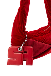 Baguette Demi-Pull velvet bag Red details view 1